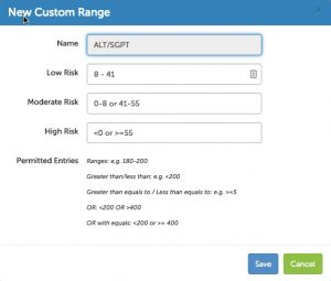 Customize lab ranges in Heads Up Health