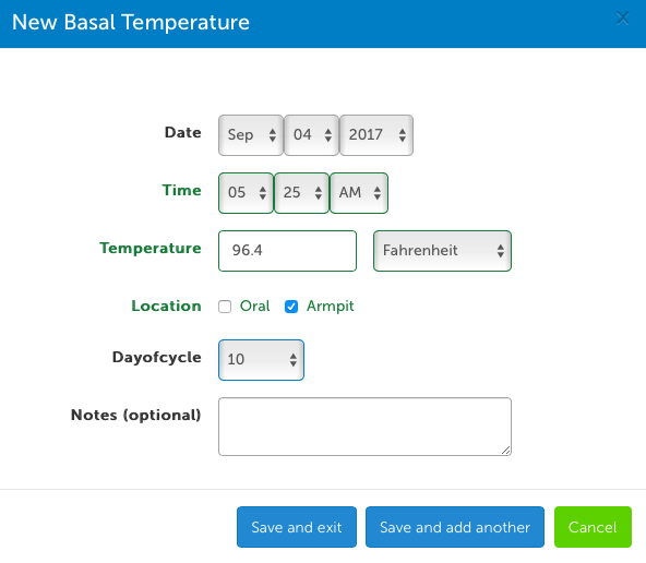 Basal Body Temperature Tracking