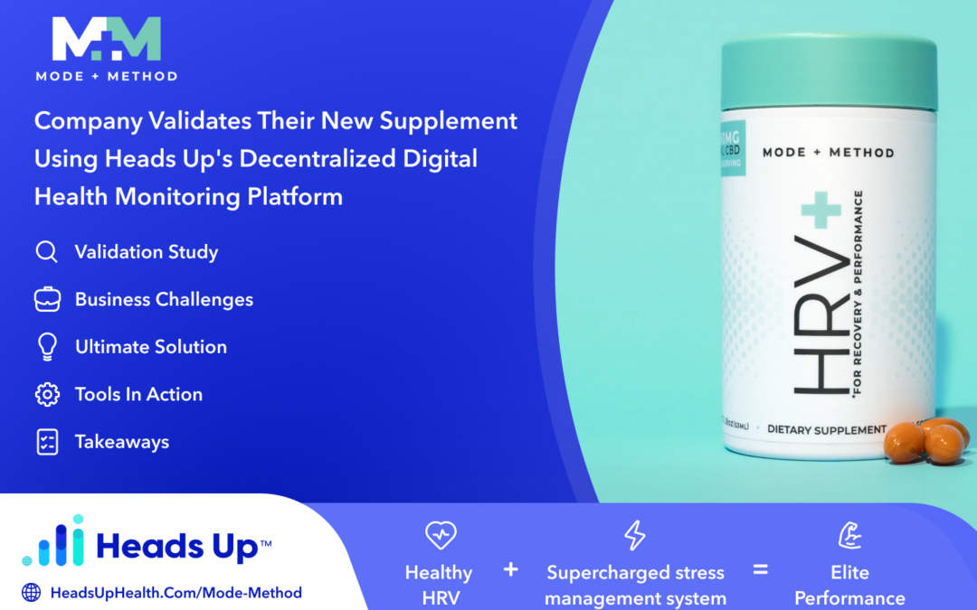 Supplement Brand Validates New HRV+ Supplement Using Decentralized Digital Health Monitoring Technology.